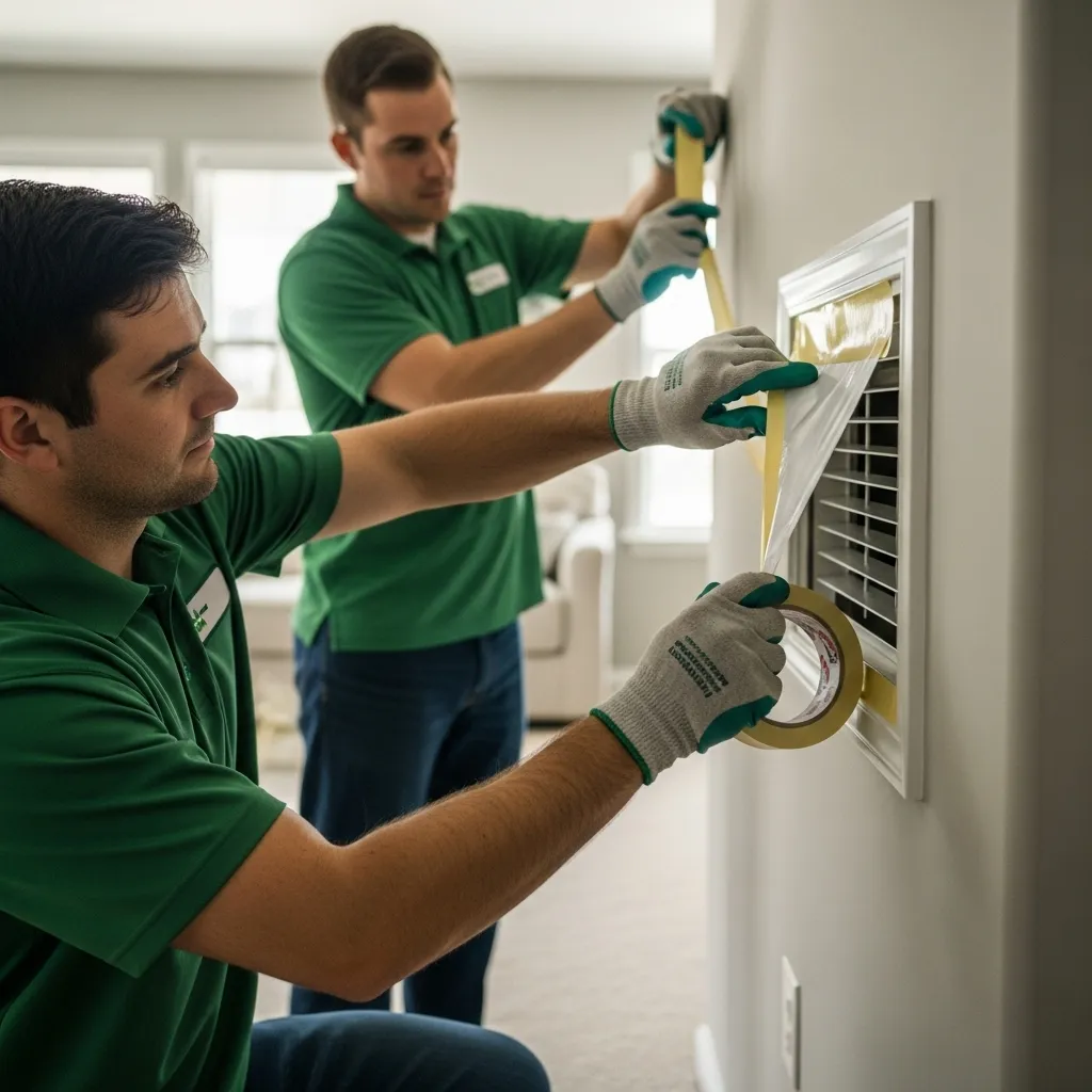 Air Duct Cleaning How We Clean Air Ducts (Step by Step) 2. sealing vents