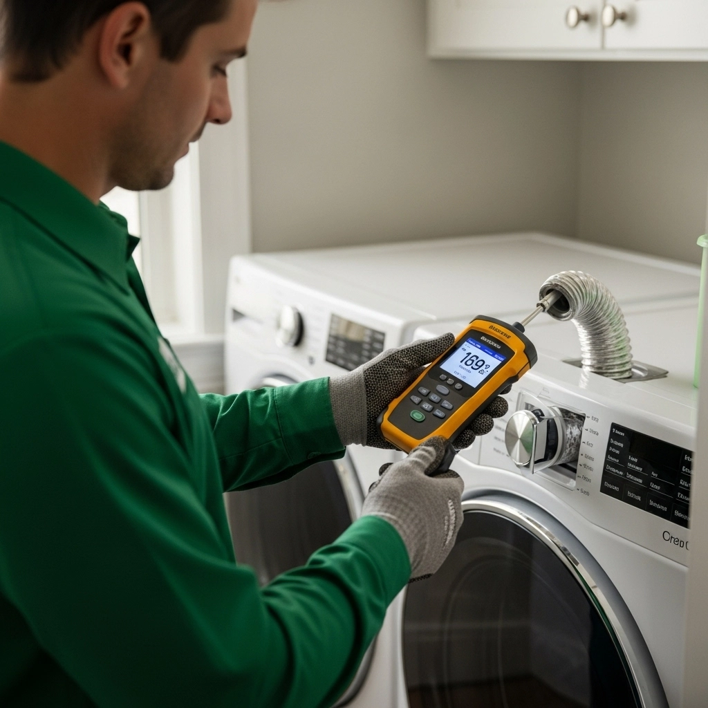 Dryer Vent Cleaning Charlotte Step 4 Airflow Testing 1